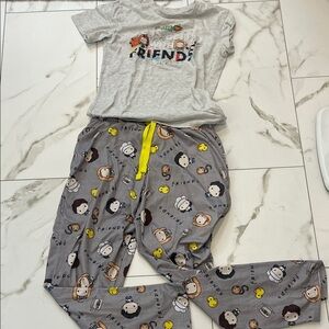 Kids Friends Pajama Set - Gray and Yellow